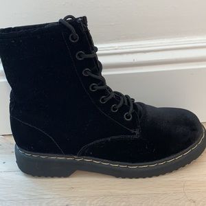 Dr Marten Style Boots in Velvet
